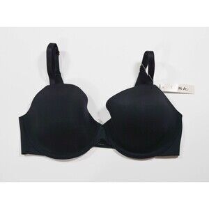 NWT Soma 022401 Vanishing 360 Perfect Coverage Black Satin Underwire Bra 32D